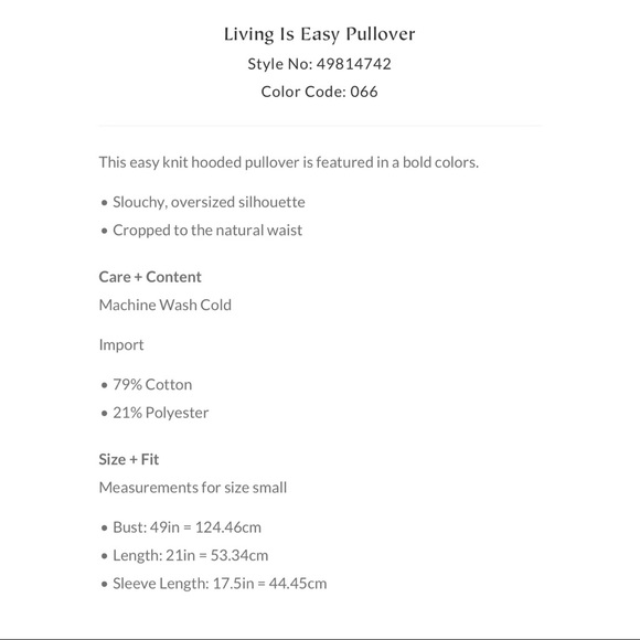 HP SALE FREE PEOPLE  “LIVING IS EASY”Hoodie - Picture 5 of 6